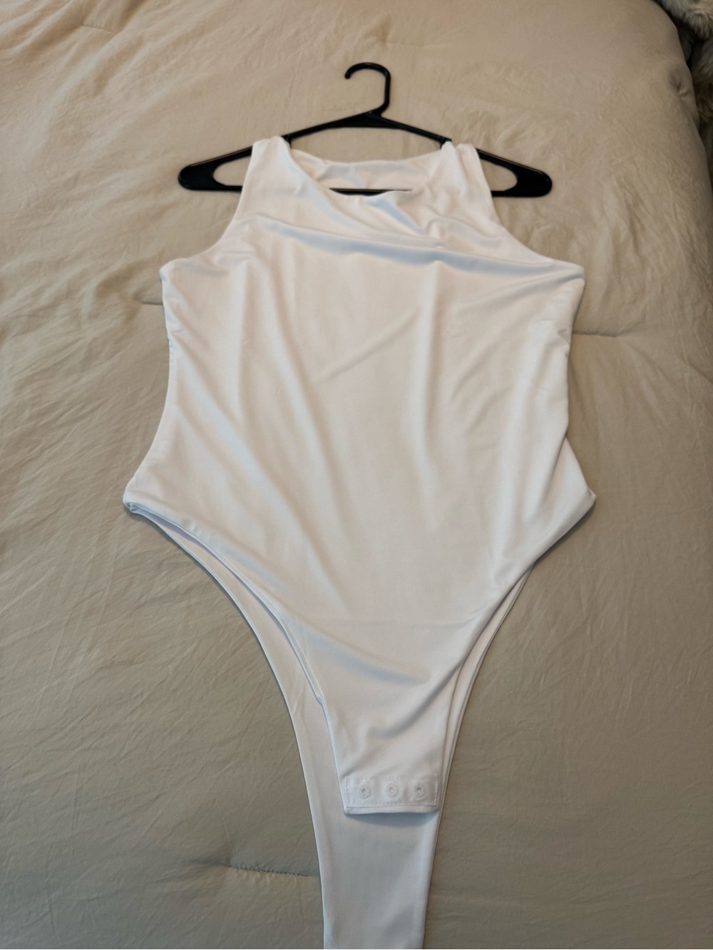 Girls White One-Piece Bodysuit Swimwear